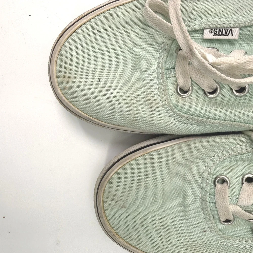 Vans‎ Authentic Sneakers Women 6.5 Mint Green Canvas Skate Shoes Indie Boho